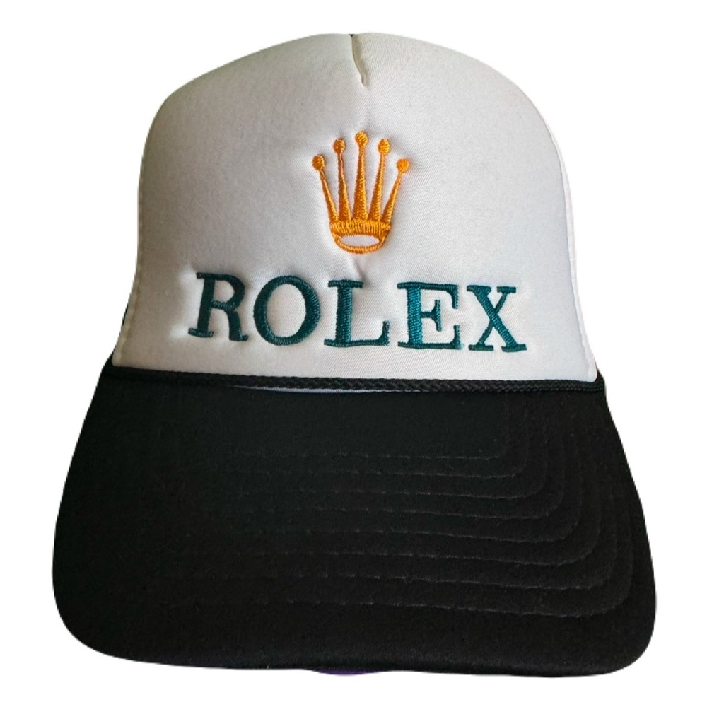 Vintage Rolex Snapback Hat Trucker Nissin 80s Black Snapback